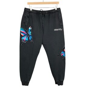 Eternity BCAD Streetwear Butterfly Joggers Sweatpants Womens XL Egirl Baggy Y2K